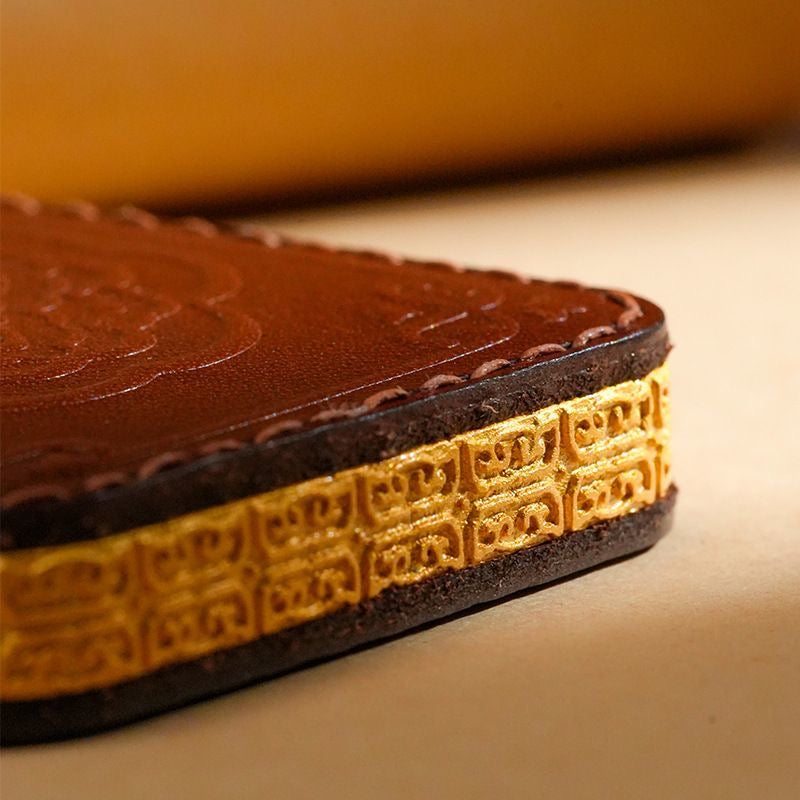 Tibetan Handmade Zashi Lhamo Thangka Amulet, Genuine Leather Buddhist Talisman, Spiritual Protection Pendant for Good Luck