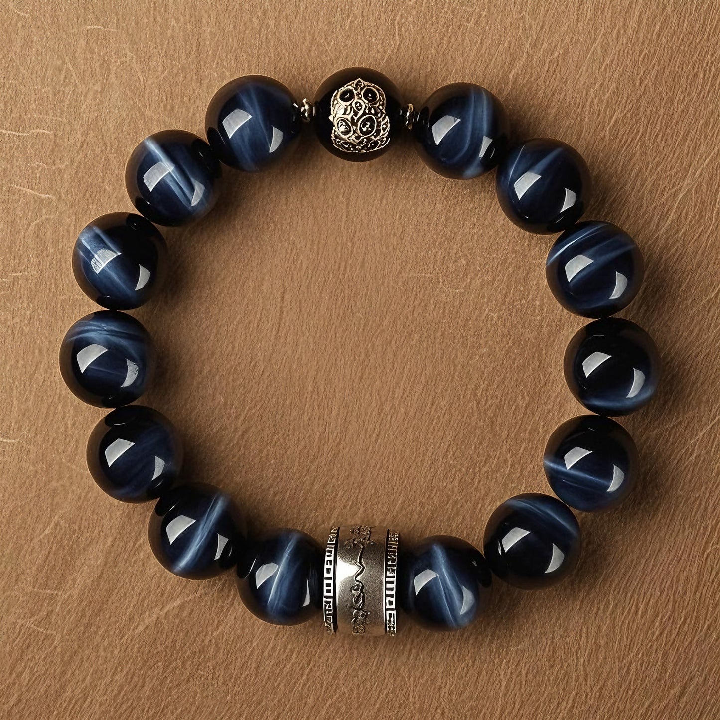 Tibetan-style Five-Elements Water Spirit Pearl Bracelet: In the Pure Realm of Blue Waves, Wisdom Dwells Permanently