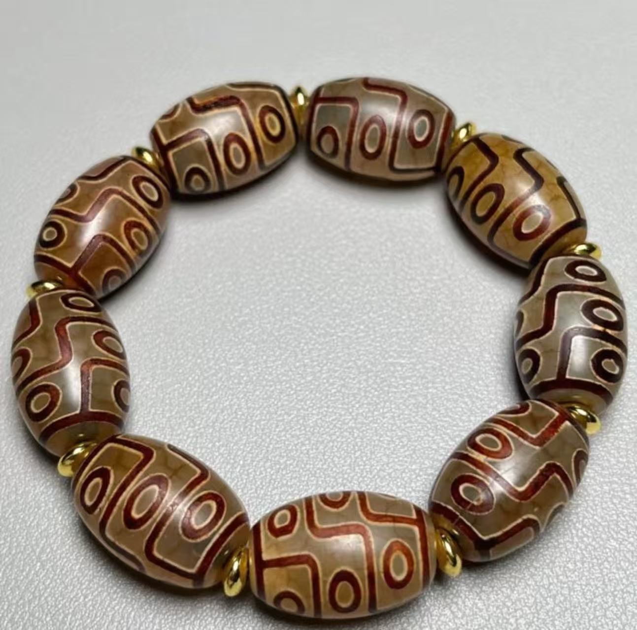 Six Principles Harmony Ser Dzi Bead Bracelet