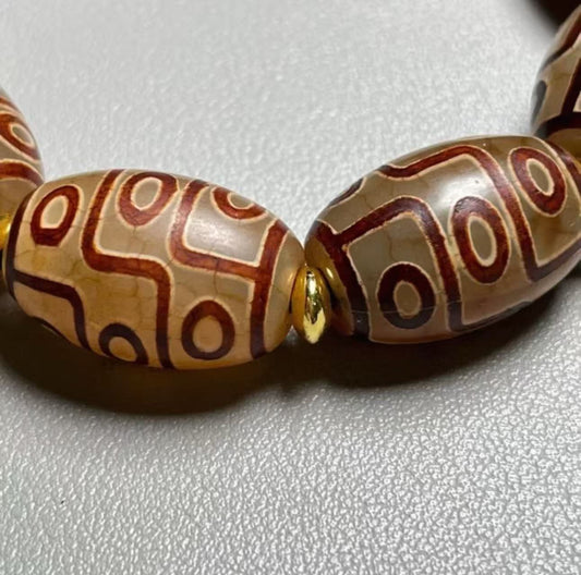 Six Principles Harmony Ser Dzi Bead Bracelet