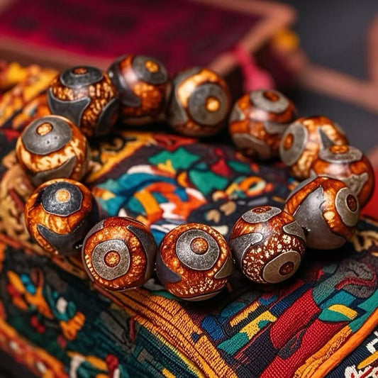 Dolma Spirit nine  eyed stone bracelet from Tibet