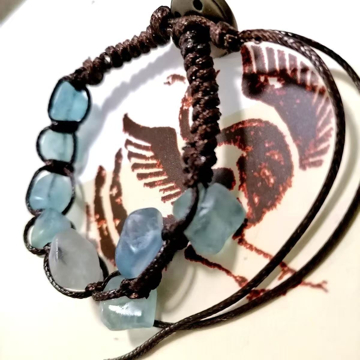 Tibetan Himalayan Blue Quartz Macramé Spiritual Calming Bracelet