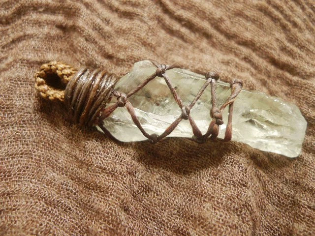 Handmade with Ingenuity: Natural Raw Crystal Braided - Rope Pendant, Unlock the Natural Charm and Rhythm