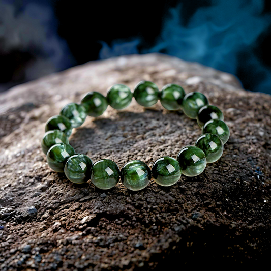 Tibetan - style Five - Elements Wood - Spirit Bead Bracelet: Source of the Verdant Forest, Enduring Blessings
